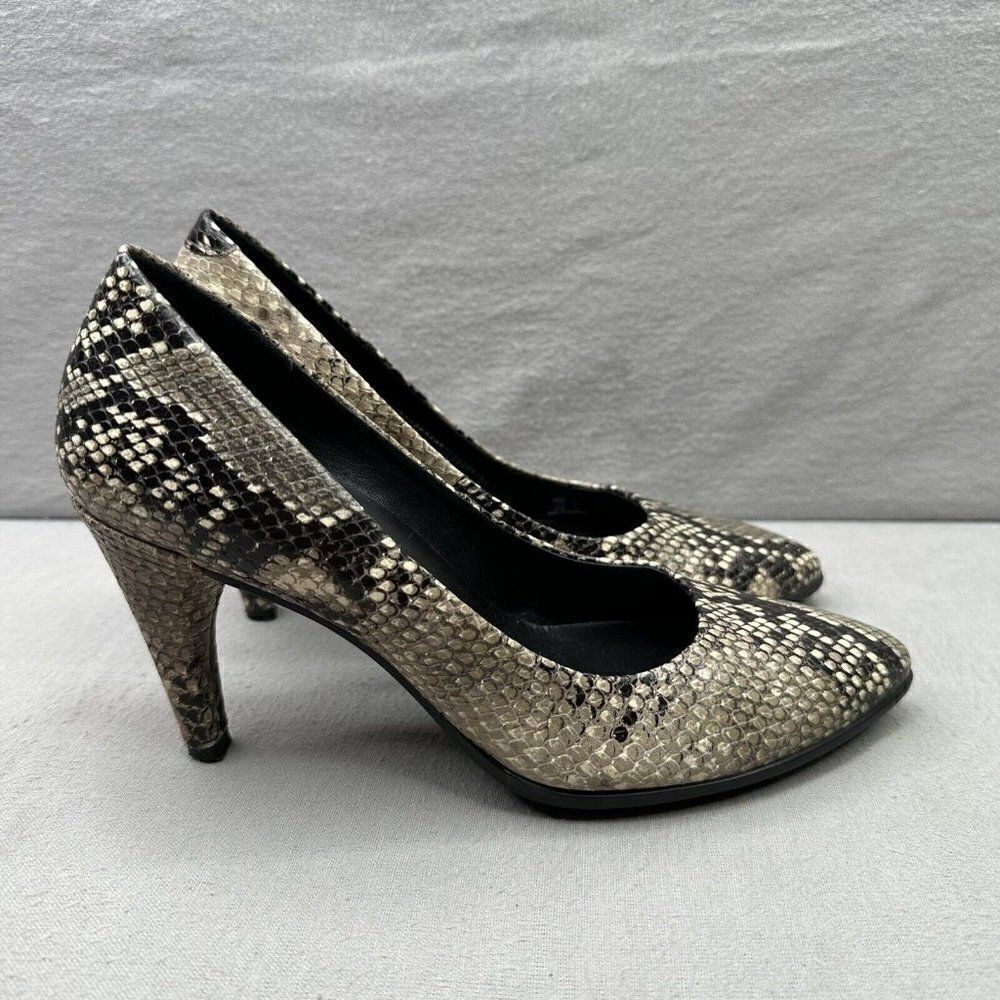 ECCO Shape 75 Pointy Womens Size 37‎ (6-6.5) Heels Leather Snakeskin Pump